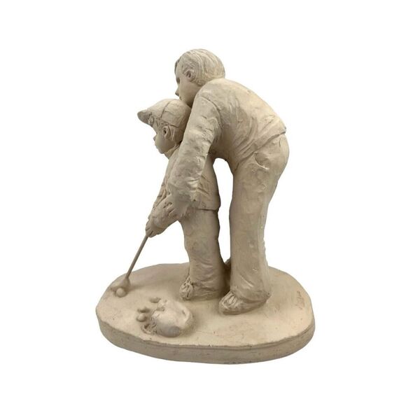 Vintage Austin Sculpture Dee Crowley Future Golfer Figure Beige Father Dad Son - Picture 3 of 8